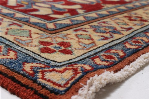 Kazak Red Runner Hand Knotted 211 X 194 Area Rug 250-24140 Image 3