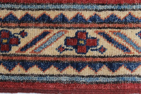 Kazak Red Runner Hand Knotted 211 X 194 Area Rug 250-24140 Image 5