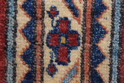 Kazak Red Runner Hand Knotted 211 X 194 Area Rug 250-24140 Image 6