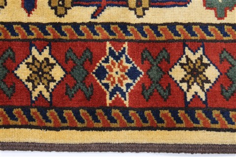 Turkman Yellow Runner Hand Knotted 29 X 167 Area Rug 250-24162 Image 1