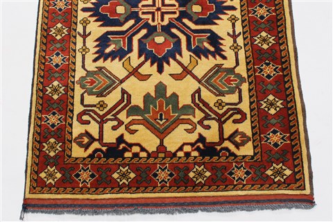 Turkman Yellow Runner Hand Knotted 29 X 167 Area Rug 250-24162 Image 4