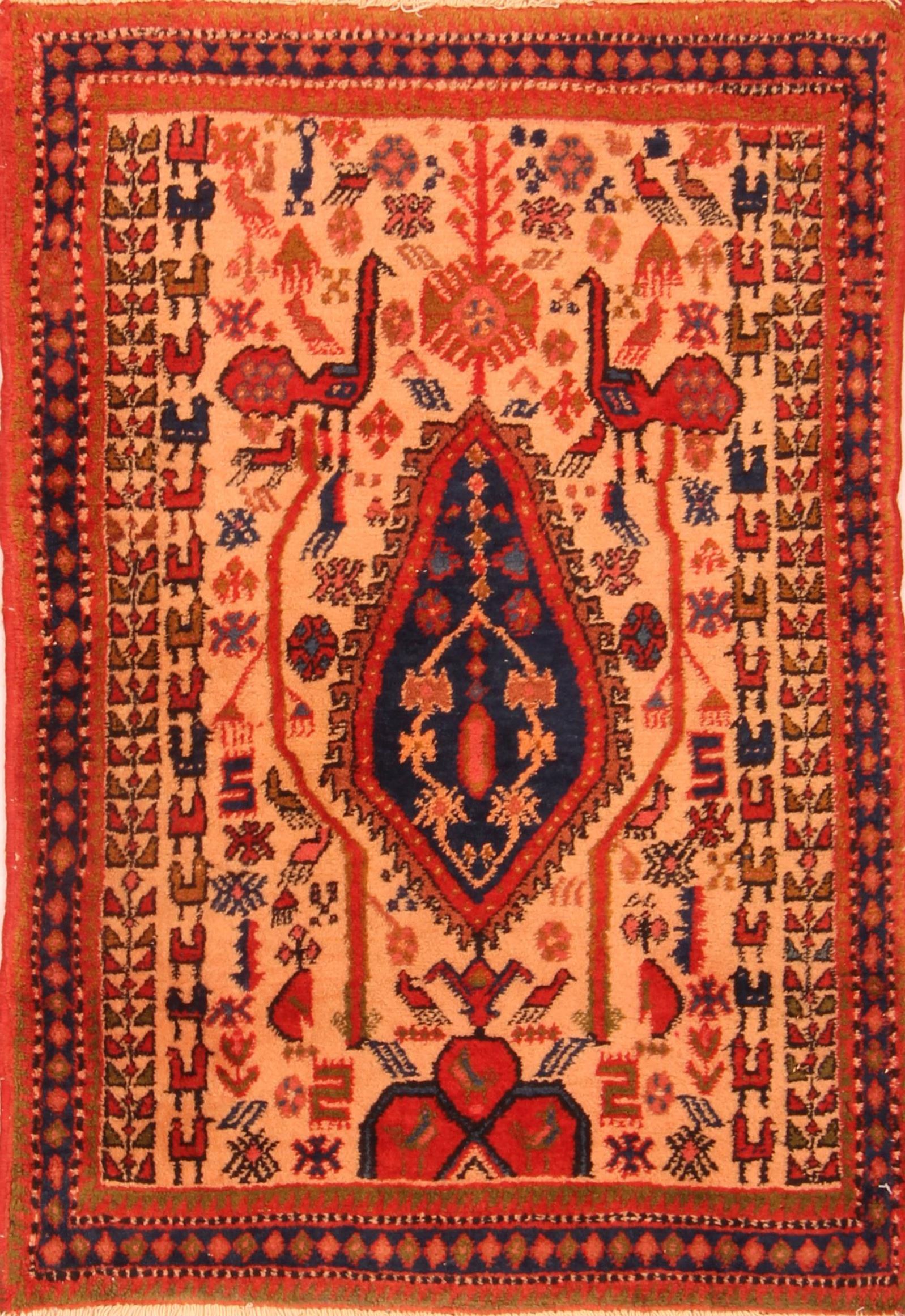 Persian Shahre babak Brown Rectangle 2x4 ft Wool Carpet