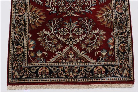 Sarouk Red Runner Hand Knotted 26 X 180 Area Rug 250-24176 Image 6