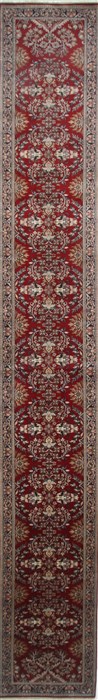 Sarouk Red Runner Hand Knotted 26 X 180 Area Rug 250-24176 Image 0