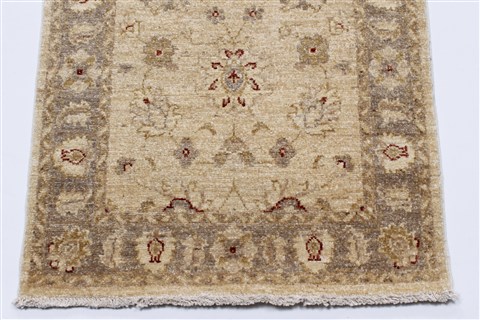 Pishavar Beige Runner Hand Knotted 25 X 151 Area Rug 250-24183 Image 4