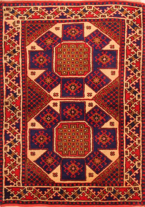 Kazak Multicolor Hand Knotted 30 X 43 Area Rug 100-24186 Image 0
