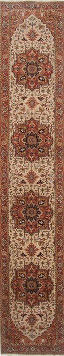 Serapi Beige Runner Hand Knotted 211 X 157  Area Rug 250-24190 Image 0