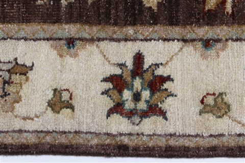 Ziegler Brown Runner Hand Knotted 28 X 168  Area Rug 250-24196 Image 2