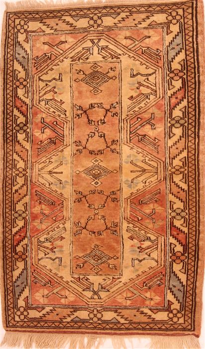 Hereke Orange Hand Knotted 29 X 43  Area Rug 253-24198 Image 0