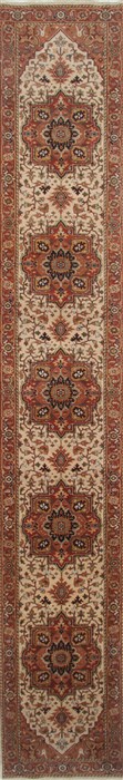 Serapi Beige Runner Hand Knotted 211 X 179  Area Rug 250-24204 Image 0