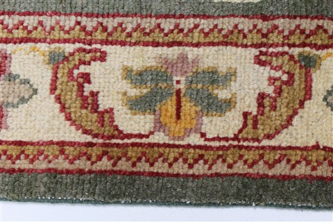 Pishavar Green Runner Hand Knotted 29 X 153 Area Rug 250-24208 Image 2