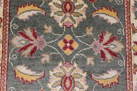 Pishavar Green Runner Hand Knotted 29 X 153 Area Rug 250-24208 Image 3