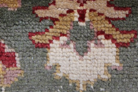 Pishavar Green Runner Hand Knotted 29 X 153 Area Rug 250-24208 Image 6