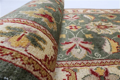 Pishavar Green Runner Hand Knotted 29 X 153 Area Rug 250-24208 Image 9
