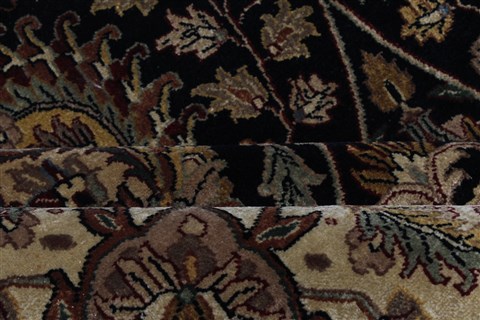 Tabriz Black Hand Knotted 119 X 153 Area Rug 250-24229 Image 11