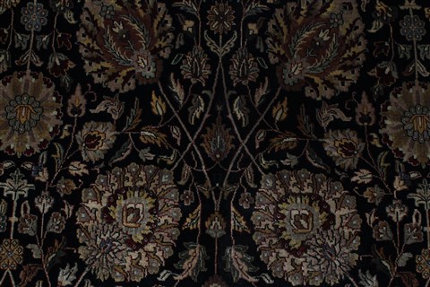 Tabriz Black Hand Knotted 119 X 153 Area Rug 250-24229 Image 2