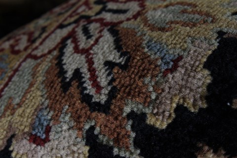 Tabriz Black Hand Knotted 119 X 153 Area Rug 250-24229 Image 6