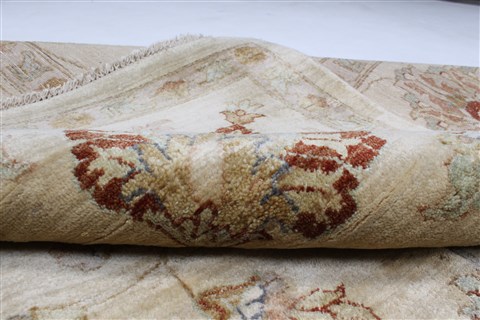 Chobi Beige Hand Knotted 120 X 147 Area Rug 250-24232 Image 11