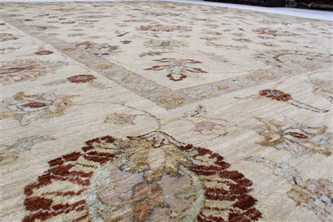 Chobi Beige Hand Knotted 120 X 147 Area Rug 250-24232 Image 2