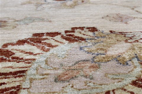 Chobi Beige Hand Knotted 120 X 147 Area Rug 250-24232 Image 4
