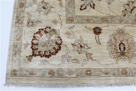Chobi Beige Hand Knotted 120 X 147 Area Rug 250-24232 Image 5