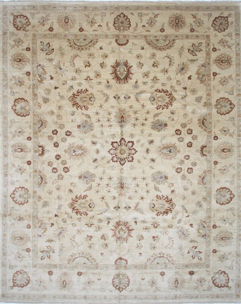 Chobi Beige Hand Knotted 120 X 147 Area Rug 250-24232 Image 0