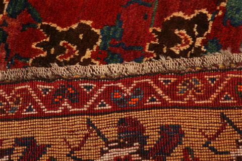 Gabbeh Red Hand Knotted 46 X 65 Area Rug 100-24261 Image 5