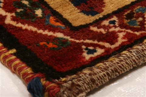 Gabbeh Red Hand Knotted 46 X 65 Area Rug 100-24261 Image 6