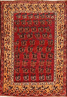 Gabbeh Red Hand Knotted 4'6" X 6'5"  Area Rug 100-24261
