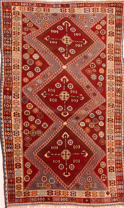 Gabbeh Red Hand Knotted 43 X 71 Area Rug 100-24272 Image 0