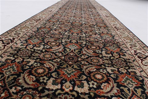 Herati Black Runner Hand Knotted 26 X 160 Area Rug 250-24275 Image 3