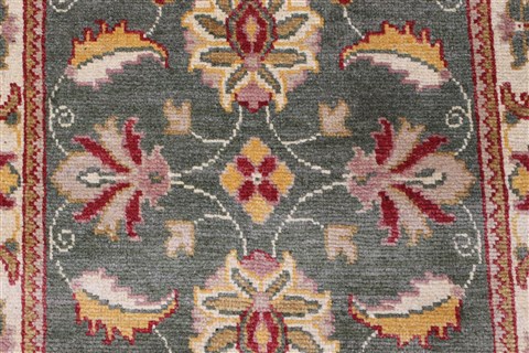 Pishavar Green Runner Hand Knotted 27 X 152 Area Rug 250-24276 Image 2