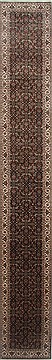 Herati Black Runner Hand Knotted 2'6" X 17'4"  Area Rug 250-24279