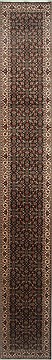 Herati Black Runner Hand Knotted 2'7" X 17'11"  Area Rug 250-24281