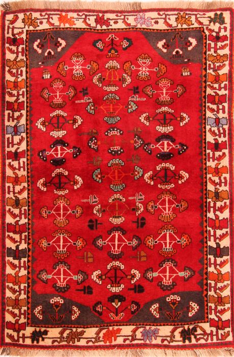 Gabbeh Red Hand Knotted 40 X 510 Area Rug 100-24286 Image 0