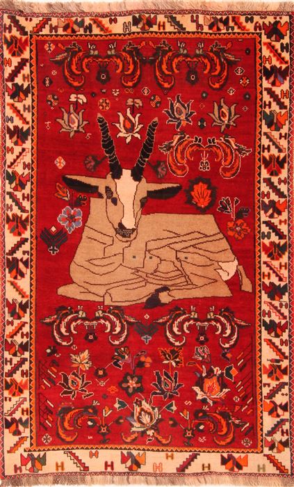Gabbeh Red Hand Knotted 37 X 510 Area Rug 100-24287 Image 0