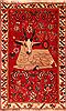 Gabbeh Red Hand Knotted 37 X 510  Area Rug 100-24287 Thumb 0