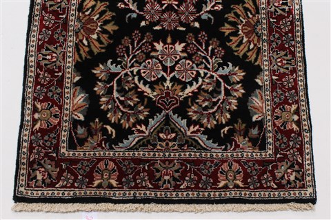 Sarouk Black Runner Hand Knotted 26 X 182 Area Rug 250-24288 Image 7