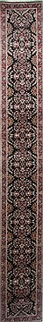 Indian sarouk Black Runner 16 to 20 ft Wool Carpet 24288