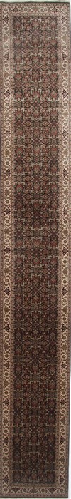 Herati Blue Runner Hand Knotted 26 X 175  Area Rug 250-24293 Image 0