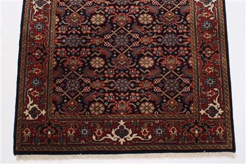 Herati Blue Runner Hand Knotted 27 X 80 Area Rug 250-24305 Image 4