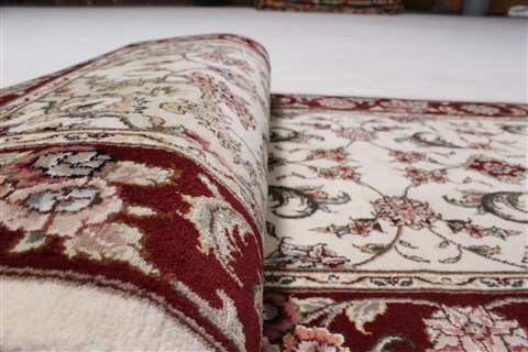 Tabriz Beige Runner Hand Knotted 26 X 80  Area Rug 250-24306 Image 1