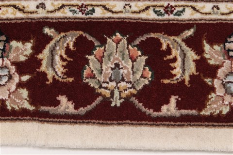 Tabriz Beige Runner Hand Knotted 26 X 80  Area Rug 250-24306 Image 5