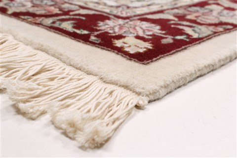 Tabriz Beige Runner Hand Knotted 26 X 80  Area Rug 250-24306 Image 8