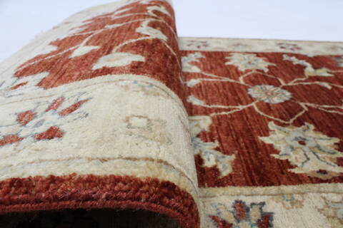 Ziegler Brown Runner Hand Knotted 25 X 83  Area Rug 250-24307 Image 11