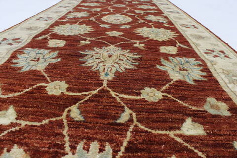 Ziegler Brown Runner Hand Knotted 25 X 83  Area Rug 250-24307 Image 3