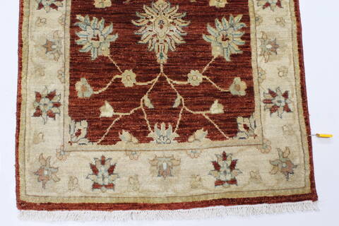 Ziegler Brown Runner Hand Knotted 25 X 83  Area Rug 250-24307 Image 6