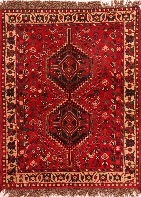 Shiraz Red Hand Knotted 37 X 47  Area Rug 100-24310 Image 0
