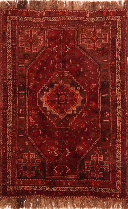 Shiraz Red Hand Knotted 39 X 55  Area Rug 253-24314 Image 0