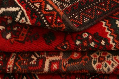 Shiraz Red Hand Knotted 411 X 68  Area Rug 253-24323 Image 4